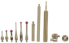 SPI - 11 Piece, CMM Stylus Kit - Include 2 Stylus Extensions, 6 Ruby Ball Stylus, 8mm Swivel, Cross Head, Custom Fit Case, Stylus Wrench - USA Tool & Supply