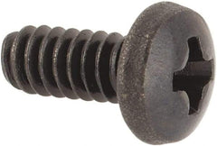 Made in USA - #4-40 UNC, 1/4" Length Under Head Phillips Drive Machine Screw - Pan Head, Grade 300 Stainless Steel, Black Oxide Finish, Without Washer - USA Tool & Supply