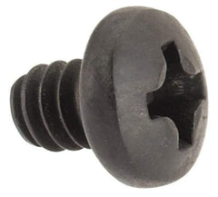 Made in USA - #6-32 UNC, 3/16" Length Under Head Phillips Drive Machine Screw - Pan Head, Grade 300 Stainless Steel, Black Oxide Finish, Without Washer - USA Tool & Supply