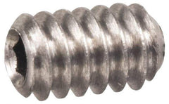 Made in USA - 1/4-28 UNF, 3/16" OAL, Cup Point Set Screw - Grade 303 Stainless Steel, 1/8" Key - USA Tool & Supply