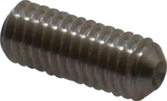 Made in USA - #10-32 UNF, 1/2" OAL, Cup Point Set Screw - Grade 303 Stainless Steel, 3/32" Key - USA Tool & Supply