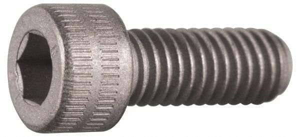 Made in USA - #8-32 UNC Hex Socket Drive, Socket Cap Screw - Grade A-286 Alloy Steel, Passivated Finish, Fully Threaded, 1/2" Length Under Head - USA Tool & Supply