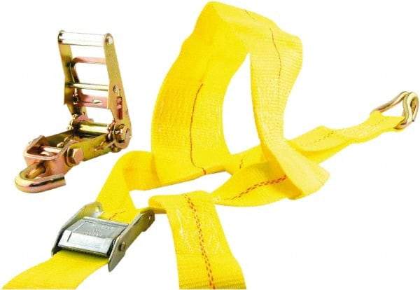 Erickson Manufacturing - 14' Long x 2" Wide, 10,000 Lb Basket Capacity, Polyester & Steel Web Sling - Yellow - USA Tool & Supply