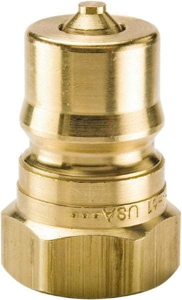 Parker - 3/4 NPTF Brass Hydraulic Hose Female Pipe Thread Nipple - 1,000 psi, 28 GPM - USA Tool & Supply
