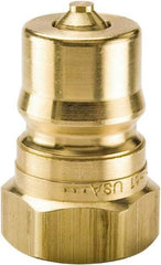 Parker - 1 NPTF Brass Hydraulic Hose Female Pipe Thread Nipple - 1,000 psi, 50 GPM - USA Tool & Supply