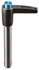 Jergens - 5/16" Diam, 1-1/2" Usable Length, L Handle, Push Button Quick Release Pin - 3-1/16" Overall Length, Grade 17-4 Stainless Steel, Passivated Finish - USA Tool & Supply
