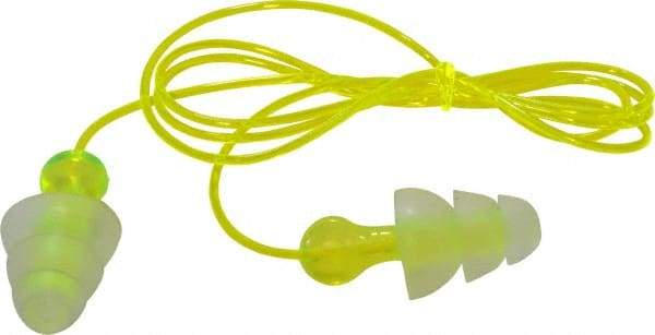 3M - Reusable, Corded, 26 dB, Flange Earplugs - Translucent, 100 Pairs - USA Tool & Supply