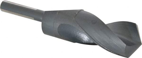 Chicago-Latrobe - 1-7/16" Drill, 118° Point, High Speed Steel Silver Deming & Reduced Shank Drill Bit - Oxide Finish, 6" OAL, Flats on Shank, 3-1/8" Flute Length, Right Hand Cut, Standard Point, Spiral Flute, Regular Spiral - USA Tool & Supply