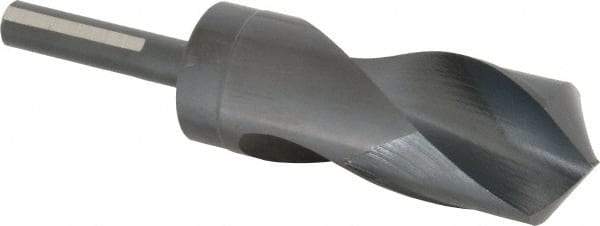 Chicago-Latrobe - 1-31/64" Drill, 118° Point, High Speed Steel Silver Deming & Reduced Shank Drill Bit - Oxide Finish, 6" OAL, Flats on Shank, 3-1/8" Flute Length, Right Hand Cut, Standard Point, Spiral Flute, Regular Spiral - USA Tool & Supply