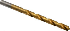 Chicago-Latrobe - Letter M 118° High Speed Steel Jobber Drill - TiN Finish, Right Hand Cut, Spiral Flute, Straight Shank, 4-3/8" OAL, Standard Point - USA Tool & Supply