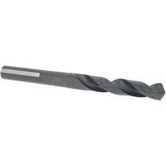 Cle-Line - 17/32" Drill, 118° Point, High Speed Steel Silver Deming & Reduced Shank Drill Bit - Oxide Finish, 6" OAL, Flats on Shank, 3-1/8" Flute Length, Right Hand Cut, Standard Point, Spiral Flute, Regular Spiral - USA Tool & Supply