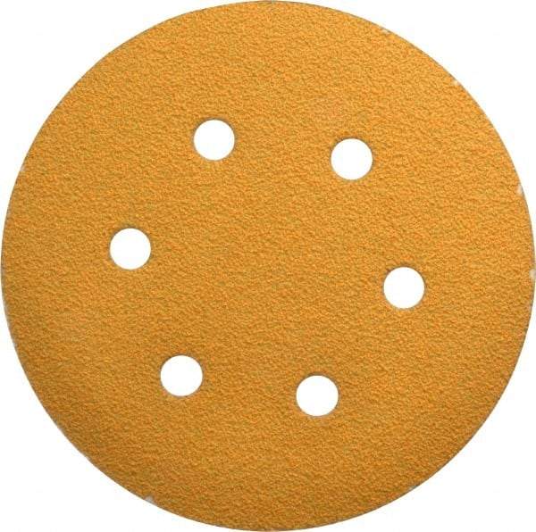Made in USA - 6" Diam, 40 Grit, Aluminum Oxide Hook & Loop Disc - Coarse Grade, Coated, E Weight Paper Backing, - USA Tool & Supply