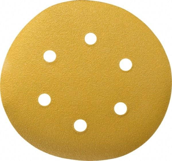 Made in USA - 6" Diam, 80 Grit, Aluminum Oxide Hook & Loop Disc - Medium Grade, Coated, C Weight Paper Backing, - USA Tool & Supply
