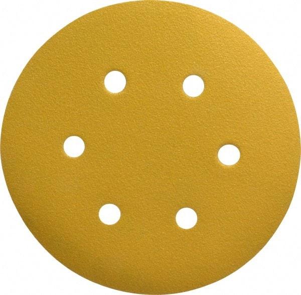 Made in USA - 6" Diam, 100 Grit, Aluminum Oxide Hook & Loop Disc - Fine Grade, Coated, C Weight Paper Backing, - USA Tool & Supply