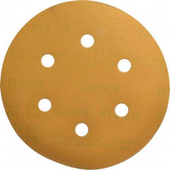 Made in USA - 6" Diam, 220 Grit, Aluminum Oxide Hook & Loop Disc - Very Fine Grade, Coated, C Weight Paper Backing, - USA Tool & Supply