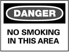 NMC - "Danger - No Smoking in This Area", 7" Long x 10" Wide, Rigid Plastic Safety Sign - Rectangle, 0.05" Thick, Use for Accident Prevention - USA Tool & Supply