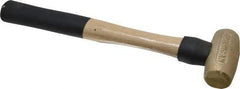 American Hammer - 1-1/2 Lb Head 1-3/8" Face Brass Head Hammer - 12" OAL, Wood Handle - USA Tool & Supply