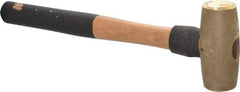 American Hammer - 4 Lb Head 1-5/8" Face Brass Head Hammer - 16" OAL, Wood Handle - USA Tool & Supply