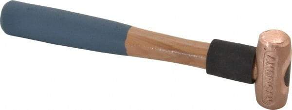 American Hammer - 1/2 Lb Head 1" Face Bronze Nonmarring Hammer - 10" OAL, Wood Handle - USA Tool & Supply