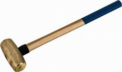 American Hammer - 10 Lb Head 2" Face Bronze Nonmarring Hammer - 26" OAL, Wood Handle - USA Tool & Supply