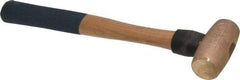 American Hammer - 2 Lb Head 1-3/8" Face Bronze Nonmarring Hammer - 13" OAL, Wood Handle - USA Tool & Supply