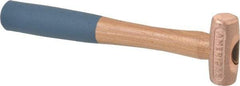 American Hammer - 1/2 Lb Nonsparking Copper Head Hammer - 10" OAL, 2" Head Length, 1" Face Diam, 10" Hickory Handle - USA Tool & Supply