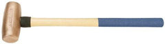 American Hammer - 10 Lb Nonsparking Copper Head Hammer - 26" OAL, 6-1/2" Head Length, 2" Face Diam, 26" Hickory Handle - USA Tool & Supply