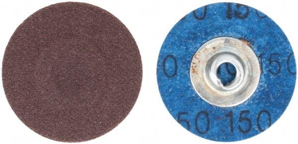 Tru-Maxx - 1-1/2" Disc Diam, 150 Grit, Aluminum Oxide Quick Change Disc - Type S Attaching System, Coated, Brown, Very Fine Grade, 30,000 RPM - USA Tool & Supply