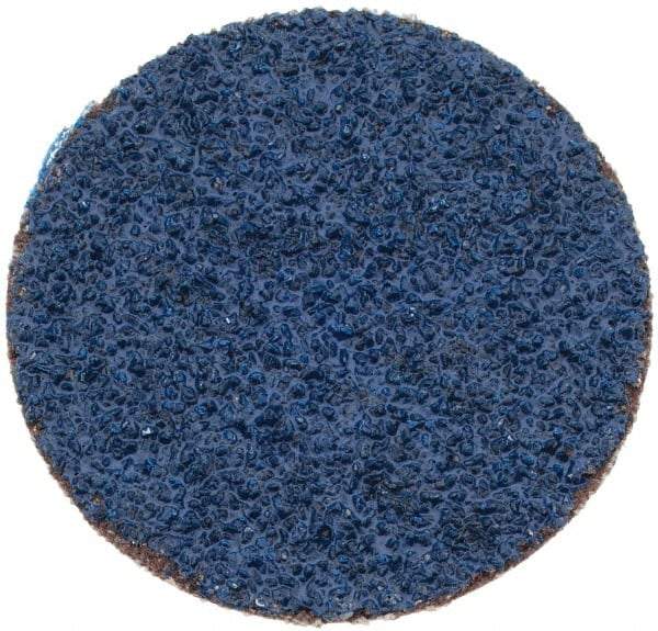 Tru-Maxx - 1-1/2" Disc Diam, 40 Grit, Zirconia Alumina Quick Change Disc - Type S Attaching System, Coated, Blue, Coarse Grade, 30,000 RPM - USA Tool & Supply