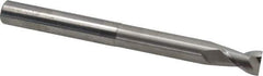 SGS - 3/8", 1/2" LOC, 3/8" Shank Diam, 4" OAL, 2 Flute, Solid Carbide Square End Mill - Single End, Uncoated, Spiral Flute, 35° Helix, Centercutting, Right Hand Cut, Right Hand Flute, Series 47E - USA Tool & Supply