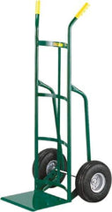 Little Giant - 800 Lb Capacity 49" OAH Hand Truck - 12 x 14" Base Plate, Dual Handle, Steel, Full Pneumatic Wheels - USA Tool & Supply