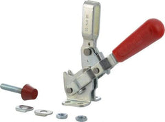 De-Sta-Co - 375 Lb Holding Capacity, Vertical Handle, Manual Hold Down Toggle Clamp - 57° Handle Movement, 99° Bar Opening, U-Bar, Flanged Base, Carbon Steel - USA Tool & Supply