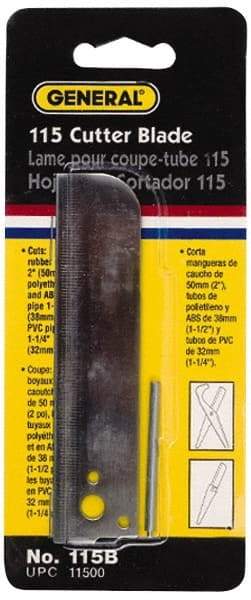 General - Cutter Replacement Cutting Blade - Use with General Tool 115, Cuts PVC, ABS and PE tubing - USA Tool & Supply