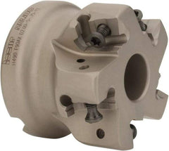 Iscar - 5 Inserts, 2" Cut Diam, 3/4" Arbor Diam, 0.472" Max Depth of Cut, Indexable Square-Shoulder Face Mill - 0/90° Lead Angle, 1.575" High, H490 AN.X 12 Insert Compatibility, Through Coolant, Series Helido - USA Tool & Supply