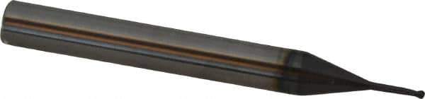 Accupro - 1.2mm Diam, 1.2mm LOC, 2 Flute Solid Carbide Ball End Mill - AlTiN Finish, Single End, 57mm OAL, 6mm Shank Diam - USA Tool & Supply