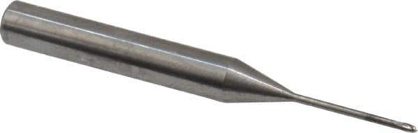 Accupro - 1.2mm, 2 Flute, Single End, Solid Carbide, 0.1mm Corner Radius End Mill - 57mm OAL, 30° Helix, Right Hand Flute, 1.2mm LOC, Right Hand Cut, 15mm Extended Reach - USA Tool & Supply