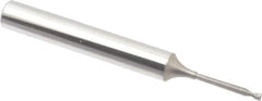 Accupro - 1.5mm, 2 Flute, Single End, Solid Carbide, 0.15mm Corner Radius End Mill - 57mm OAL, 30° Helix, Right Hand Flute, 1.5mm LOC, Right Hand Cut, 15mm Extended Reach - USA Tool & Supply