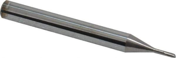 Accupro - 1.5mm, 2 Flute, Single End, Solid Carbide, 0.15mm Corner Radius End Mill - 57mm OAL, 30° Helix, Right Hand Flute, 1.5mm LOC, Right Hand Cut, 7mm Extended Reach - USA Tool & Supply