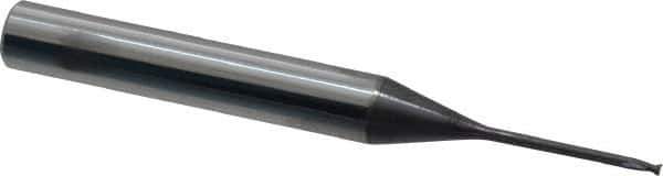 Accupro - 1.2mm, 2 Flute, Single End, Solid Carbide, 0.1mm Corner Radius End Mill - 57mm OAL, 30° Helix, Right Hand Flute, 1.2mm LOC, Right Hand Cut, 15mm Extended Reach - USA Tool & Supply
