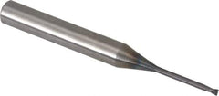 Accupro - 1.5mm, 2 Flute, Single End, Solid Carbide, 0.15mm Corner Radius End Mill - 57mm OAL, 30° Helix, Right Hand Flute, 1.5mm LOC, Right Hand Cut, 15mm Extended Reach - USA Tool & Supply