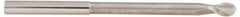 Accupro - 1.2mm Diam, 1.2mm LOC, 2 Flute Solid Carbide Ball End Mill - Uncoated, Single End, 57mm OAL, 6mm Shank Diam - USA Tool & Supply
