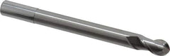 Accupro - 12mm Diam, 22mm LOC, 2 Flute Solid Carbide Ball End Mill - Uncoated, Single End, 130mm OAL, 12mm Shank Diam, Spiral Flute - USA Tool & Supply