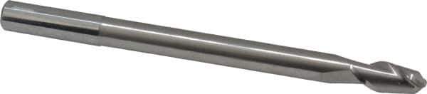 Accupro - 7/16" Diam, 1" LOC, 2 Flute Solid Carbide Ball End Mill - Uncoated, Single End, 6" OAL, 7/16" Shank Diam, Spiral Flute - USA Tool & Supply