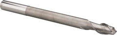 Accupro - 1/2" Diam, 1" LOC, 2 Flute Solid Carbide Ball End Mill - Uncoated, Single End, 6" OAL, 1/2" Shank Diam, Spiral Flute - USA Tool & Supply