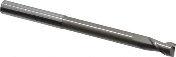 Accupro - 8mm, 14mm LOC, 8mm Shank Diam, 100mm OAL, 2 Flute, Solid Carbide Square End Mill - Single End, Uncoated, Spiral Flute, 40° Helix, Centercutting, Right Hand Cut, Right Hand Flute - USA Tool & Supply