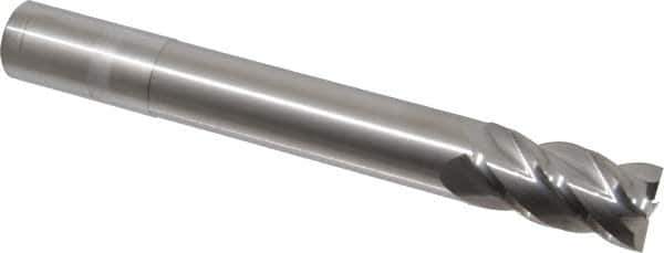 Accupro - 3/4", 1-1/2" LOC, 3/4" Shank Diam, 6" OAL, 4 Flute, Solid Carbide Square End Mill - Single End, Uncoated, Spiral Flute, 40° Helix, Centercutting, Right Hand Cut, Right Hand Flute - USA Tool & Supply