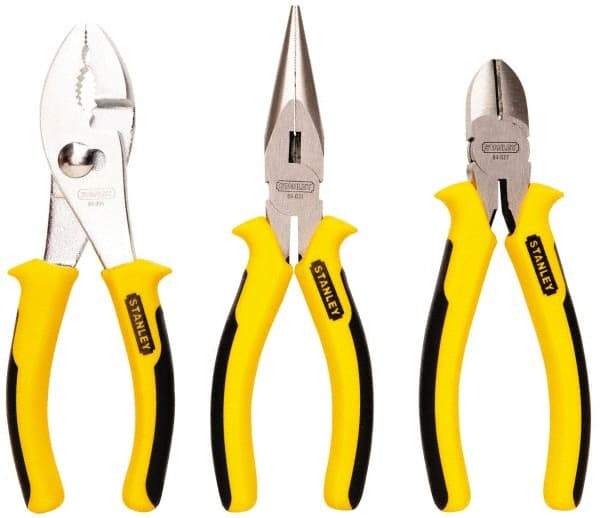 Stanley - 3 Piece Slip Joint Plier Set - Comes in Display Card - USA Tool & Supply