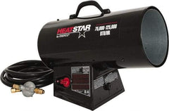 Heatstar - 75,000 to 125,000 BTU Rating, Propane Forced Air Heater - 3,000 Sq Ft Max Heating Area, 40 Lb Capacity, Fuel with Propane - USA Tool & Supply