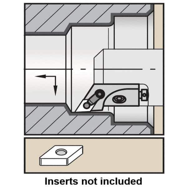 Kennametal - Series Kenloc, Right Hand, MDJN Toolholder Compatibility, DN.. Insert Compatibility, Indexable Turning Cartridge - Pin & Clamp Holding Method, 63mm OAL x 18mm OAW x 22.25mm OAH - USA Tool & Supply