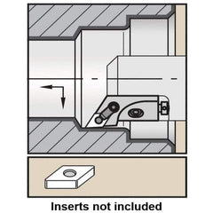 Kennametal - Series Kenloc, Right Hand, MDJN Toolholder Compatibility, DN.. Insert Compatibility, Indexable Turning Cartridge - Pin & Clamp Holding Method, 63mm OAL x 18mm OAW x 22.25mm OAH - USA Tool & Supply